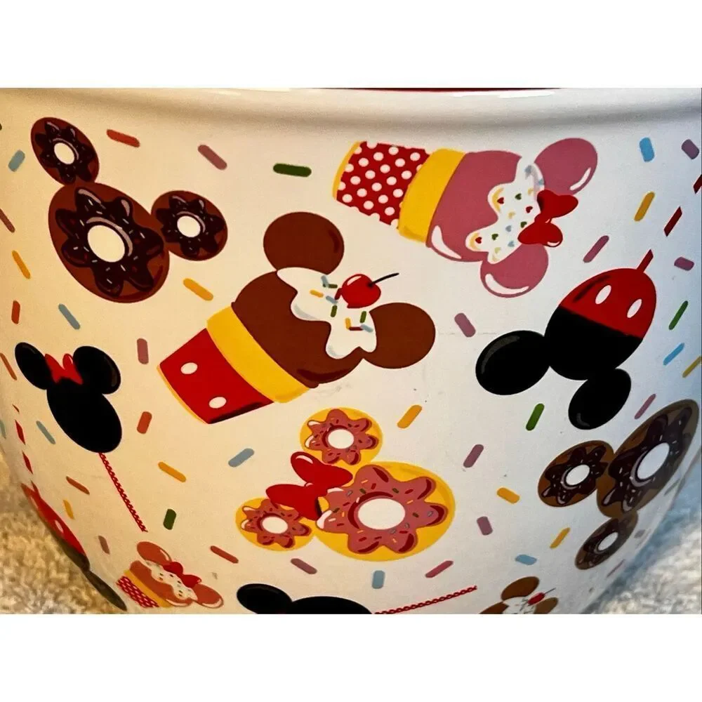 Disney Large Mixing Bowl Mickey Minnie Mouse Ice Cream Doughnuts Motiff